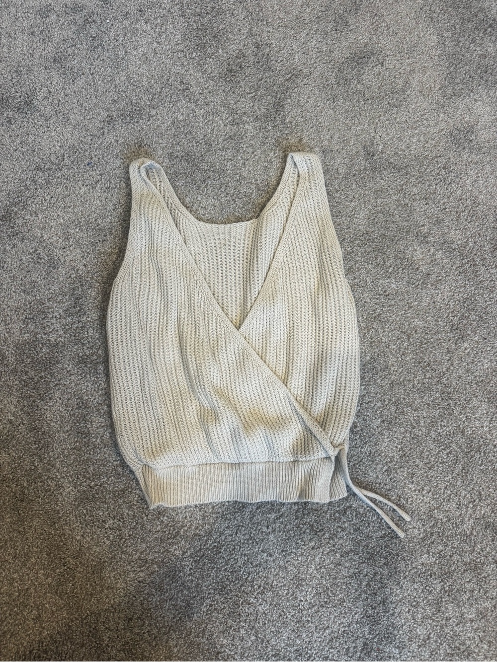 Moon & Madison Cream Knit Wrap Tank- Coastal Boho Cottagecore Clean Girl